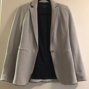 Ann Taylor blazer light blue with white stripes